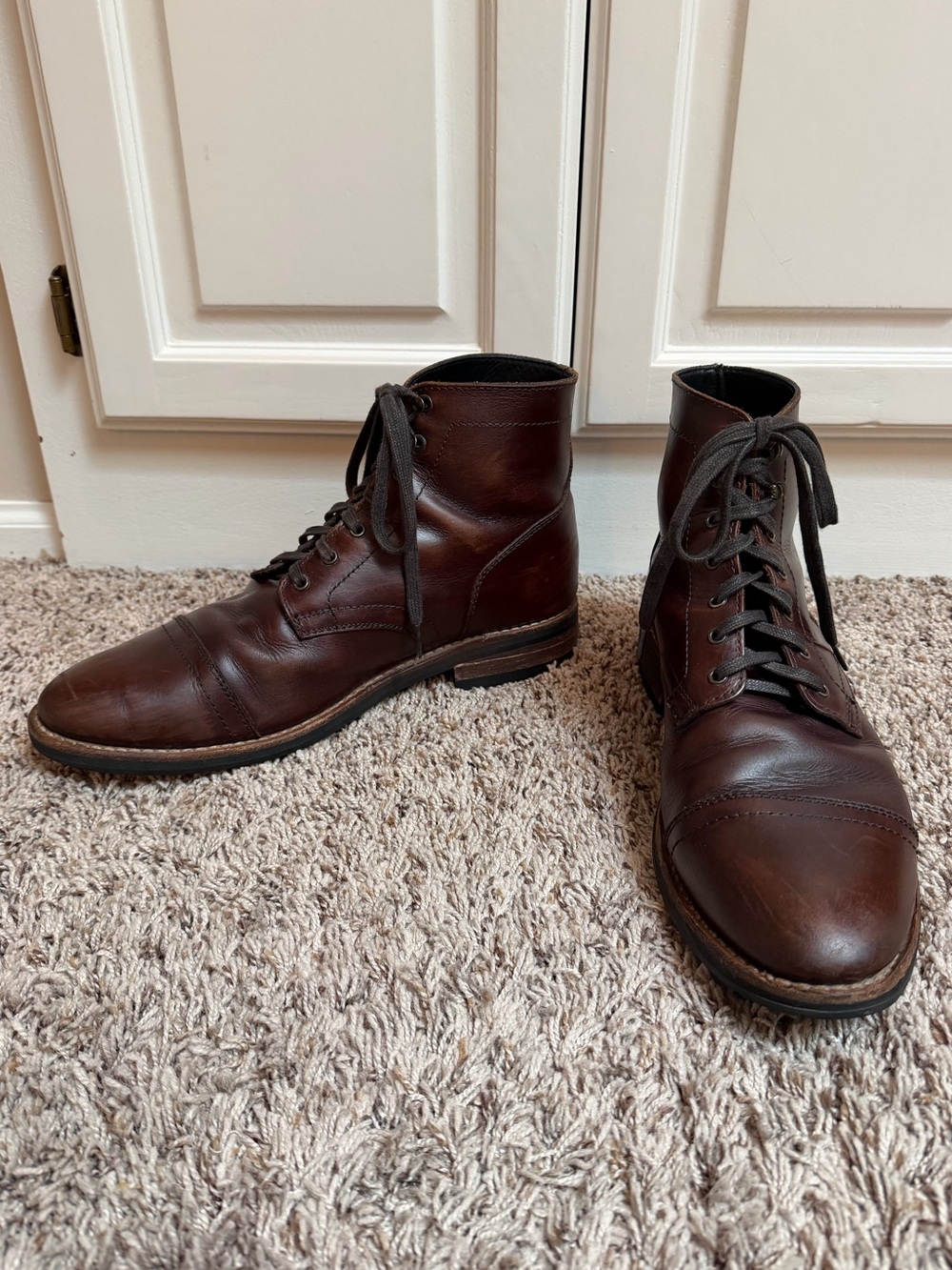 Thursday Boot Company Captain Boots in Brown Leather Lace Up Size 11.5